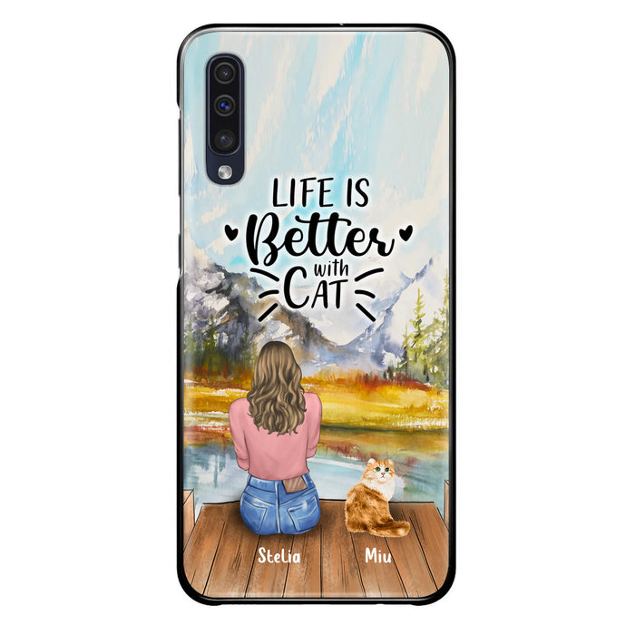 Custom Personalized Cat Mom Phone Case - Gifts For Cat Lovers With Upto 4 Cats - Home Is Where The Paws Are - Case For iPhone, Samsung