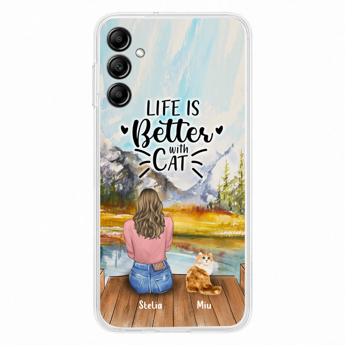 Custom Personalized Cat Mom Phone Case - Gifts For Cat Lovers With Upto 4 Cats - Home Is Where The Paws Are - Case For iPhone, Samsung