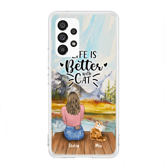 Custom Personalized Cat Mom Phone Case - Gifts For Cat Lovers With Upto 4 Cats - Home Is Where The Paws Are - Case For iPhone, Samsung