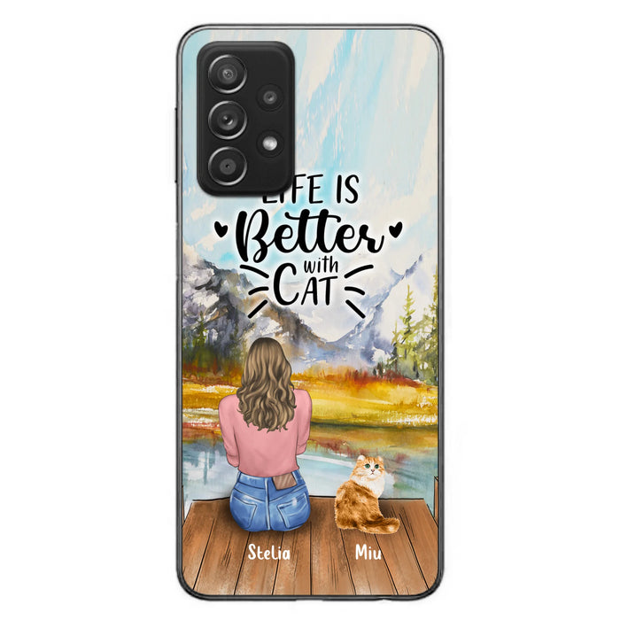 Custom Personalized Cat Mom Phone Case - Gifts For Cat Lovers With Upto 4 Cats - Home Is Where The Paws Are - Case For iPhone, Samsung