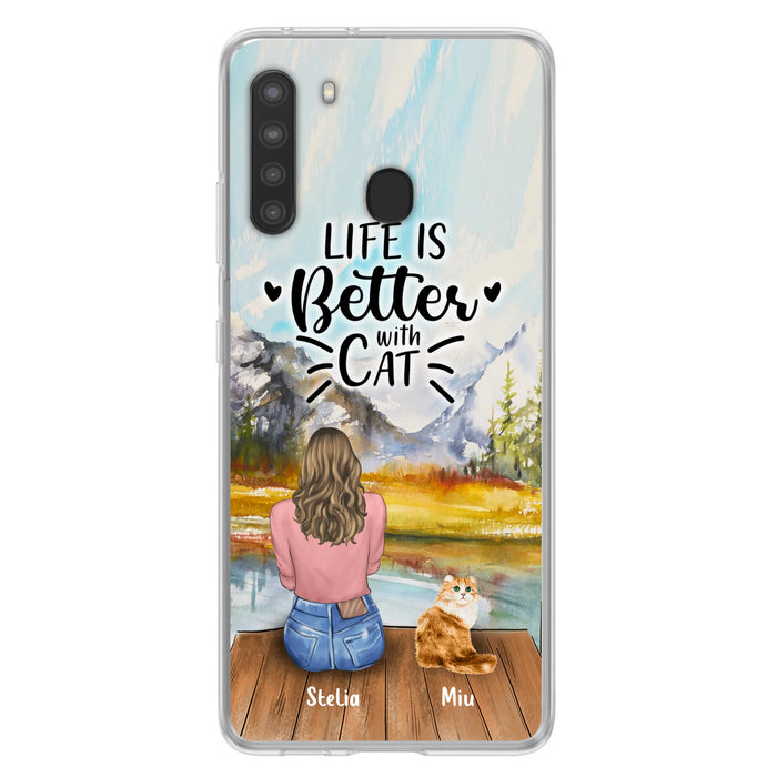 Custom Personalized Cat Mom Phone Case - Gifts For Cat Lovers With Upto 4 Cats - Home Is Where The Paws Are - Case For iPhone, Samsung