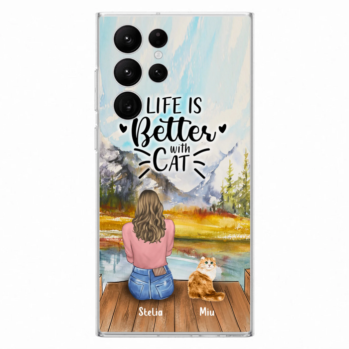 Custom Personalized Cat Mom Phone Case - Gifts For Cat Lovers With Upto 4 Cats - Home Is Where The Paws Are - Case For iPhone, Samsung