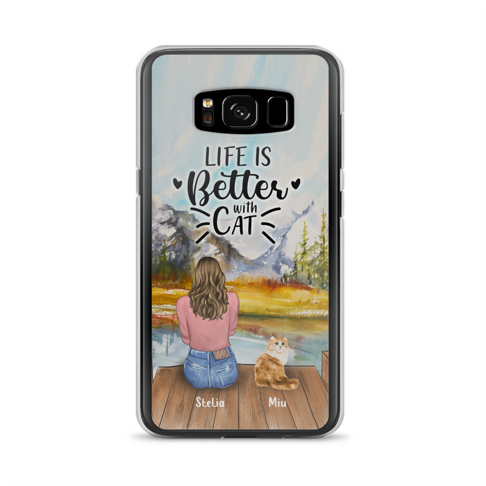 Custom Personalized Cat Mom Phone Case - Gifts For Cat Lovers With Upto 4 Cats - Home Is Where The Paws Are - Case For iPhone, Samsung