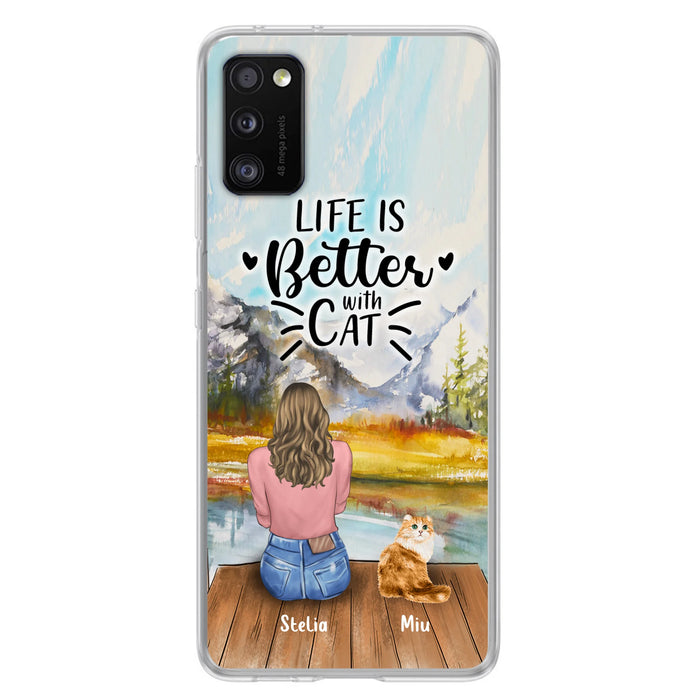 Custom Personalized Cat Mom Phone Case - Gifts For Cat Lovers With Upto 4 Cats - Home Is Where The Paws Are - Case For iPhone, Samsung