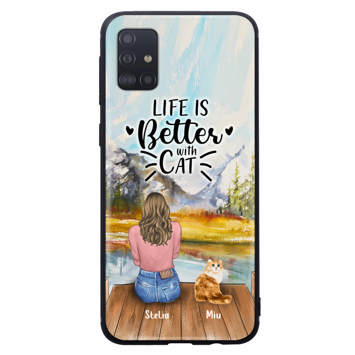 Custom Personalized Cat Mom Phone Case - Gifts For Cat Lovers With Upto 4 Cats - Home Is Where The Paws Are - Case For iPhone, Samsung