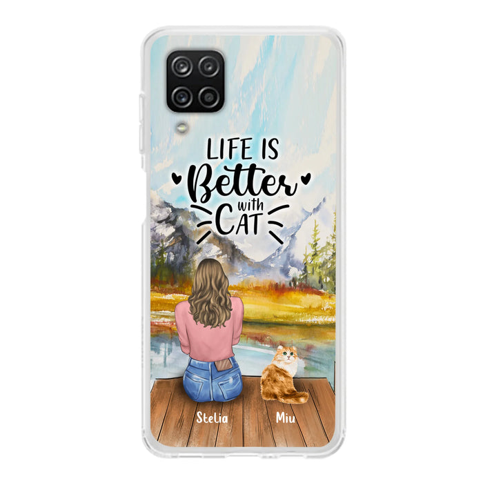 Custom Personalized Cat Mom Phone Case - Gifts For Cat Lovers With Upto 4 Cats - Home Is Where The Paws Are - Case For iPhone, Samsung