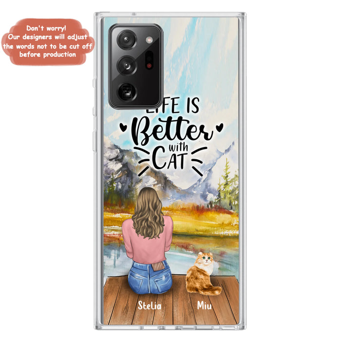 Custom Personalized Cat Mom Phone Case - Gifts For Cat Lovers With Upto 4 Cats - Home Is Where The Paws Are - Case For iPhone, Samsung