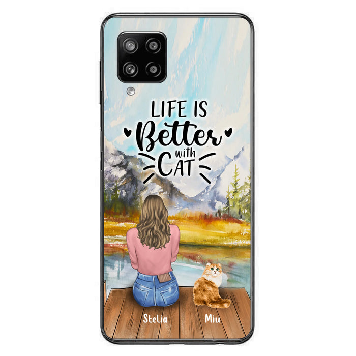 Custom Personalized Cat Mom Phone Case - Gifts For Cat Lovers With Upto 4 Cats - Home Is Where The Paws Are - Case For iPhone, Samsung