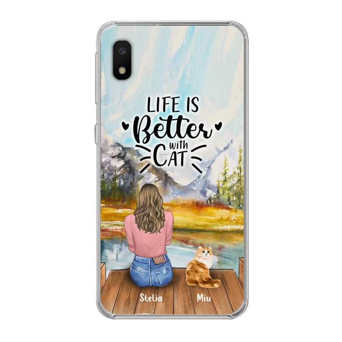 Custom Personalized Cat Mom Phone Case - Gifts For Cat Lovers With Upto 4 Cats - Home Is Where The Paws Are - Case For iPhone, Samsung