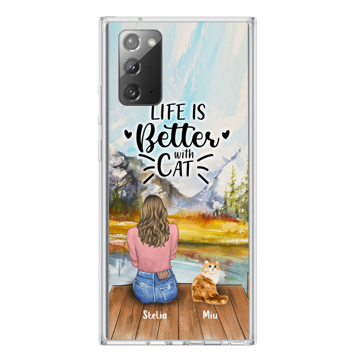 Custom Personalized Cat Mom Phone Case - Gifts For Cat Lovers With Upto 4 Cats - Home Is Where The Paws Are - Case For iPhone, Samsung