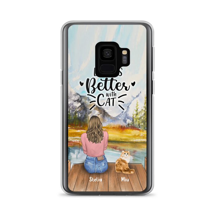 Custom Personalized Cat Mom Phone Case - Gifts For Cat Lovers With Upto 4 Cats - Home Is Where The Paws Are - Case For iPhone, Samsung