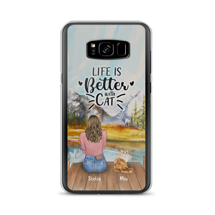 Custom Personalized Cat Mom Phone Case - Gifts For Cat Lovers With Upto 4 Cats - Home Is Where The Paws Are - Case For iPhone, Samsung