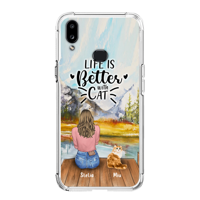 Custom Personalized Cat Mom Phone Case - Gifts For Cat Lovers With Upto 4 Cats - Home Is Where The Paws Are - Case For iPhone, Samsung