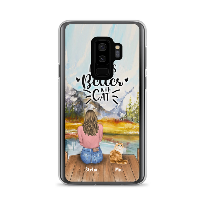 Custom Personalized Cat Mom Phone Case - Gifts For Cat Lovers With Upto 4 Cats - Home Is Where The Paws Are - Case For iPhone, Samsung