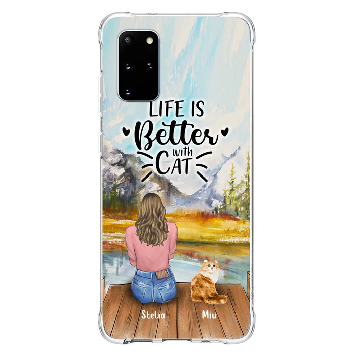 Custom Personalized Cat Mom Phone Case - Gifts For Cat Lovers With Upto 4 Cats - Home Is Where The Paws Are - Case For iPhone, Samsung