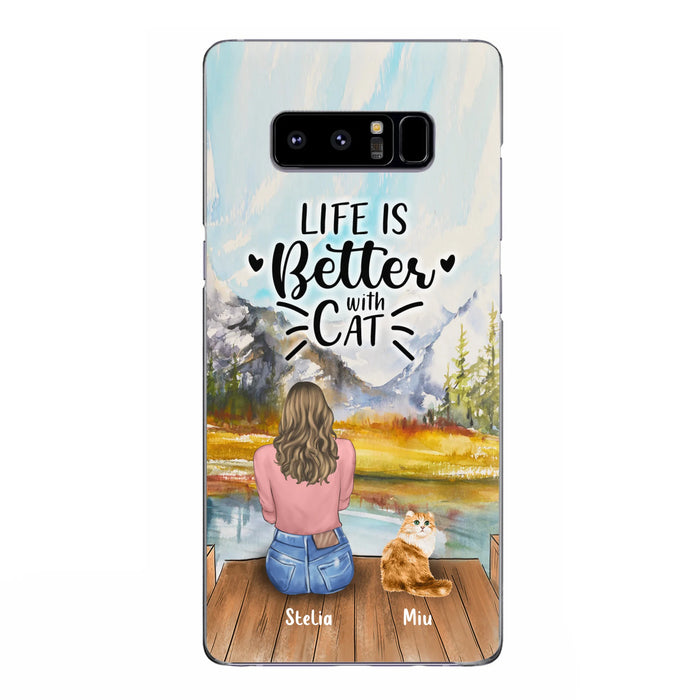 Custom Personalized Cat Mom Phone Case - Gifts For Cat Lovers With Upto 4 Cats - Home Is Where The Paws Are - Case For iPhone, Samsung