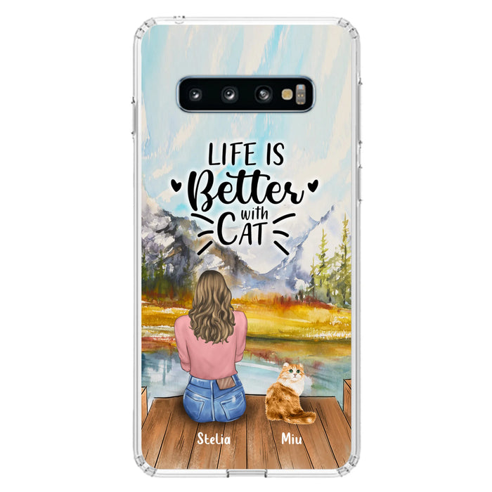 Custom Personalized Cat Mom Phone Case - Gifts For Cat Lovers With Upto 4 Cats - Home Is Where The Paws Are - Case For iPhone, Samsung