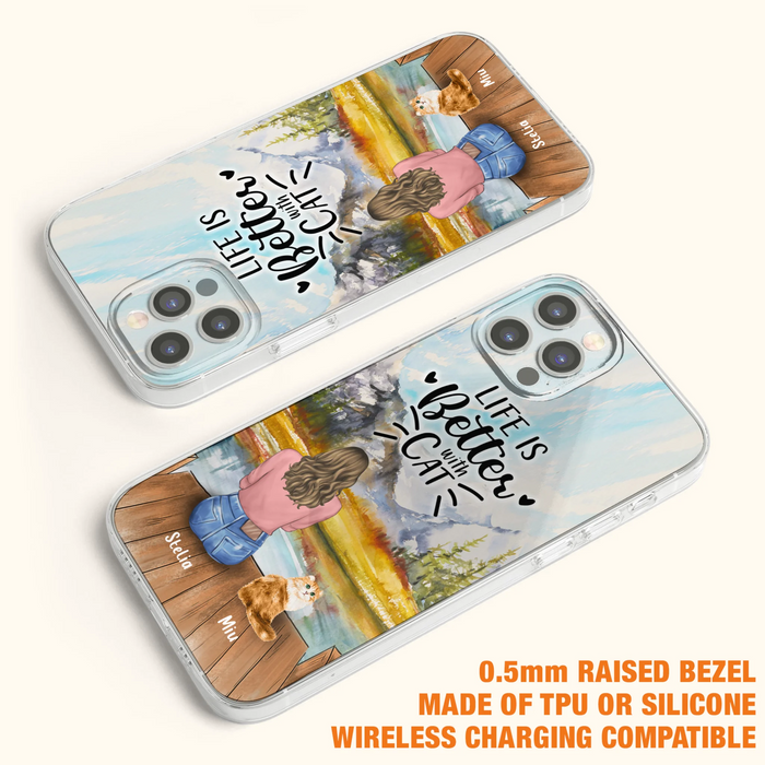 Custom Personalized Cat Mom Phone Case - Gifts For Cat Lovers With Upto 4 Cats - Home Is Where The Paws Are - Case For iPhone, Samsung