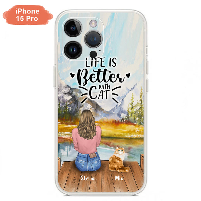 Custom Personalized Cat Mom Phone Case - Gifts For Cat Lovers With Upto 4 Cats - Home Is Where The Paws Are - Case For iPhone, Samsung