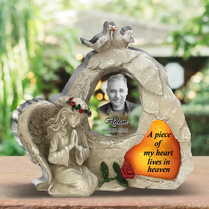 Personalized Memorial Photo Acrylic Plaque - Memorial Gift Idea For Family Member/Pet Lover -  A Piece Of My Heart Lives In Heaven