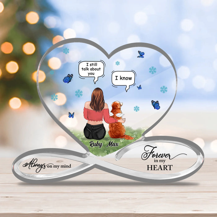 Personalized Memorial Pet Mom Acrylic Plaque - Memorial Gift Idea For Cat/Dog Owner - Always On My Mind Forever in My Heart