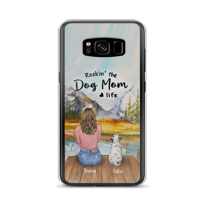 Custom Personalized Dog Mom Phone Case - Gifts For Dog Lovers With Upto 4 Dogs - Rockin' The Dog Mom Life - Case For iPhone, Samsung And Xiaomi
