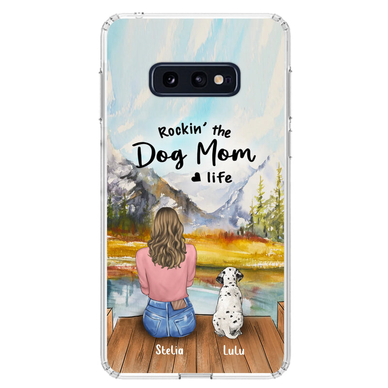 Custom Personalized Dog Mom Phone Case - Gifts For Dog Lovers With Upto 4 Dogs - Rockin' The Dog Mom Life - Case For iPhone, Samsung And Xiaomi