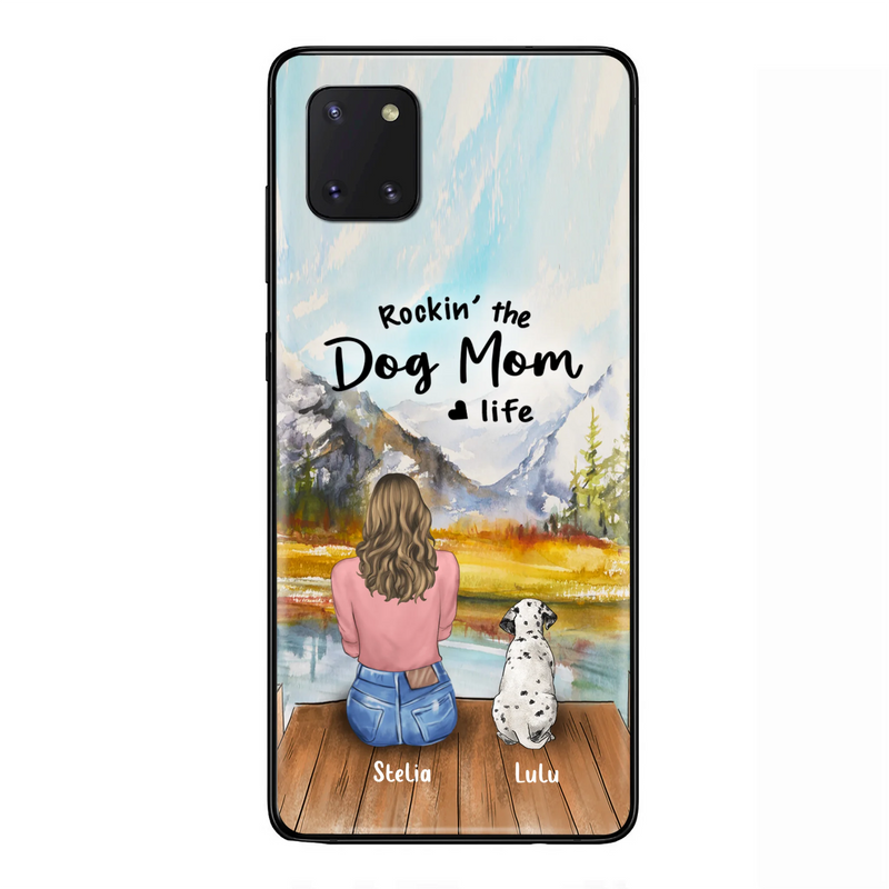 Custom Personalized Dog Mom Phone Case - Gifts For Dog Lovers With Upto 4 Dogs - Rockin' The Dog Mom Life - Case For iPhone, Samsung And Xiaomi