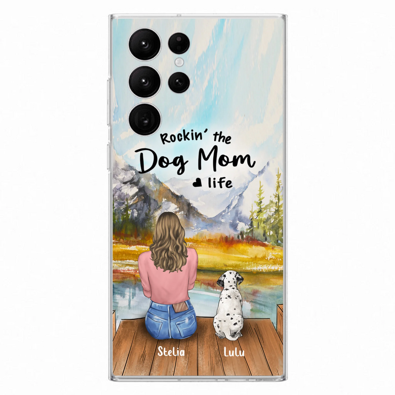 Custom Personalized Dog Mom Phone Case - Gifts For Dog Lovers With Upto 4 Dogs - Rockin' The Dog Mom Life - Case For iPhone, Samsung And Xiaomi
