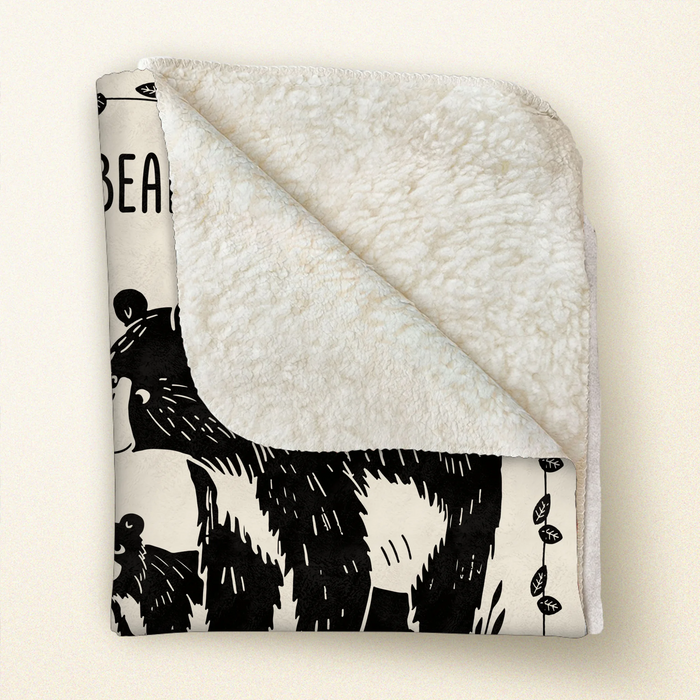 Personalized Mama Bear Quilt/Fleece Throw Blanket - Up to 7 Kids - Mother's Day Gift Idea For Grandma/Mom