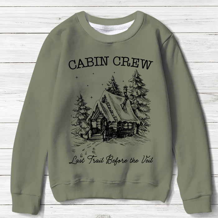Personalized Camp Bachelorette Party AOP Sweater - Gift Idea For Camping Lover - Last Trail Before The Veil