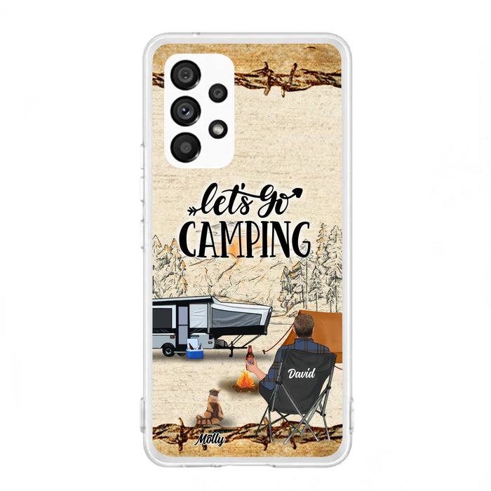 Custom Personalized Camping Phone Case - Gift Idea For Camping Lovers - Couple/Single Man/Woman With Upto 6 Pets - Let's Go Camping - Cases For iPhone & Samsung