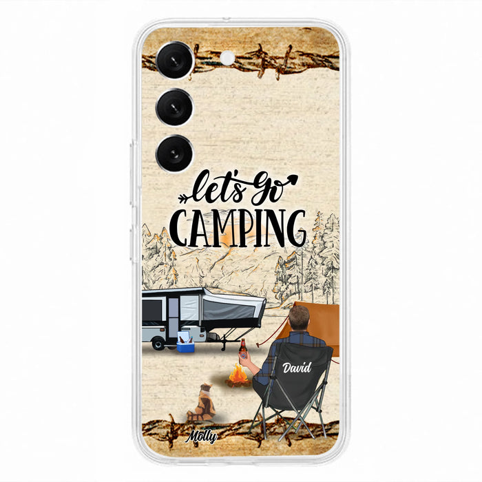 Custom Personalized Camping Phone Case - Gift Idea For Camping Lovers - Couple/Single Man/Woman With Upto 6 Pets - Let's Go Camping - Cases For iPhone & Samsung