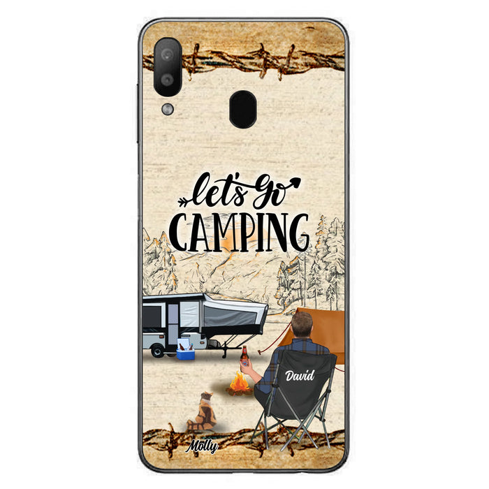 Custom Personalized Camping Phone Case - Gift Idea For Camping Lovers - Couple/Single Man/Woman With Upto 6 Pets - Let's Go Camping - Cases For iPhone & Samsung