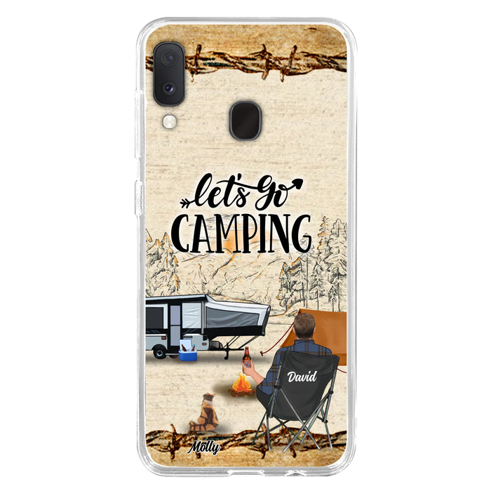Custom Personalized Camping Phone Case - Gift Idea For Camping Lovers - Couple/Single Man/Woman With Upto 6 Pets - Let's Go Camping - Cases For iPhone & Samsung
