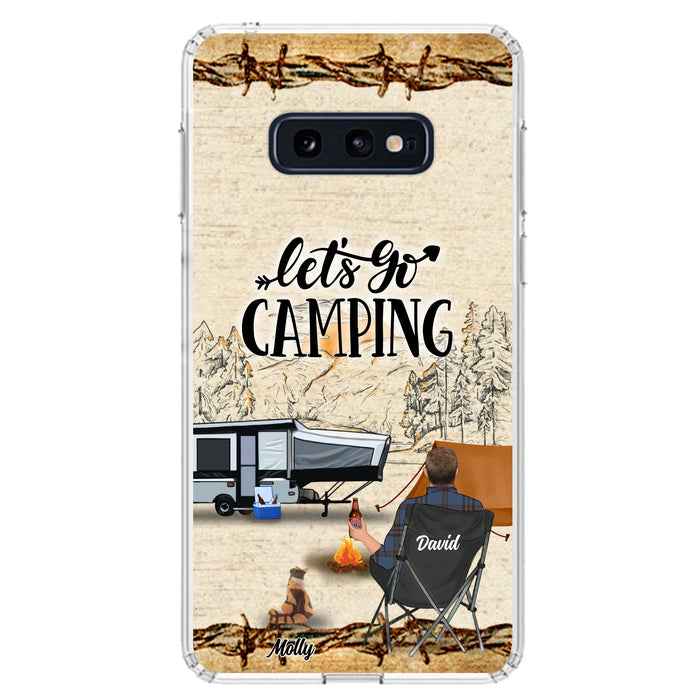 Custom Personalized Camping Phone Case - Gift Idea For Camping Lovers - Couple/Single Man/Woman With Upto 6 Pets - Let's Go Camping - Cases For iPhone & Samsung