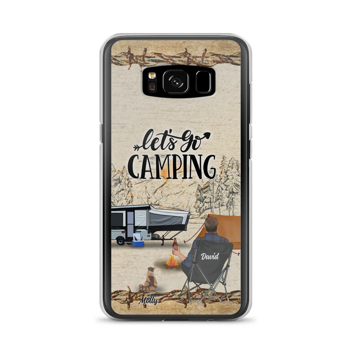 Custom Personalized Camping Phone Case - Gift Idea For Camping Lovers - Couple/Single Man/Woman With Upto 6 Pets - Let's Go Camping - Cases For iPhone & Samsung