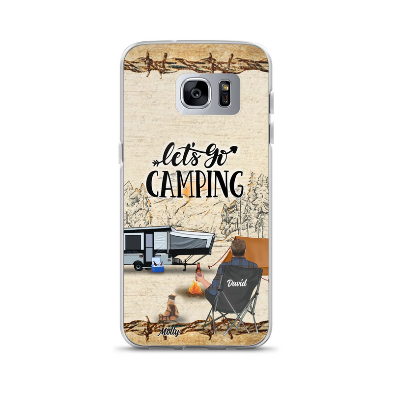 Custom Personalized Camping Phone Case - Gift Idea For Camping Lovers - Couple/Single Man/Woman With Upto 6 Pets - Let's Go Camping - Cases For iPhone & Samsung