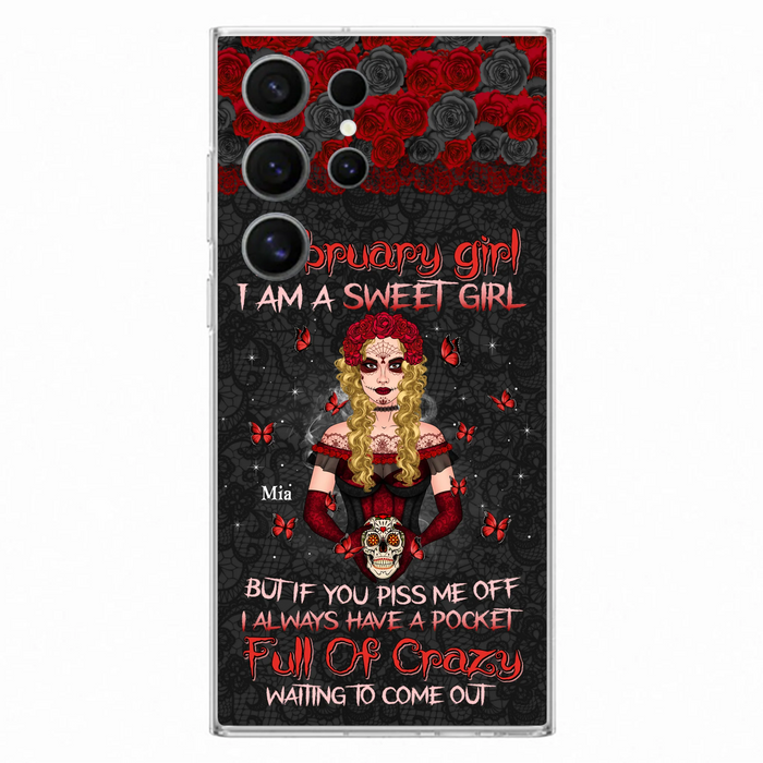 Custom Personalized Skull Girl Phone Case - Birthday Gift Idea For Skull Lover - I Am A Sweet Girl - Case For iPhone And Samsung