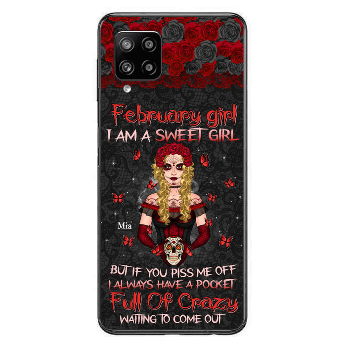 Custom Personalized Skull Girl Phone Case - Birthday Gift Idea For Skull Lover - I Am A Sweet Girl - Case For iPhone And Samsung