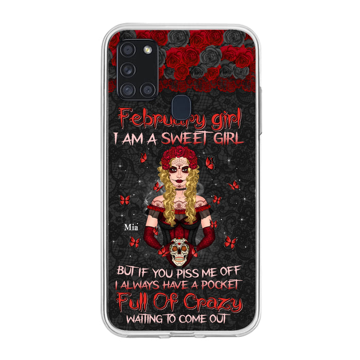 Custom Personalized Skull Girl Phone Case - Birthday Gift Idea For Skull Lover - I Am A Sweet Girl - Case For iPhone And Samsung