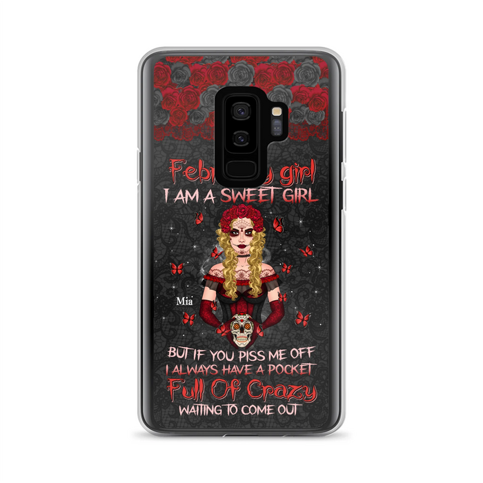 Custom Personalized Skull Girl Phone Case - Birthday Gift Idea For Skull Lover - I Am A Sweet Girl - Case For iPhone And Samsung