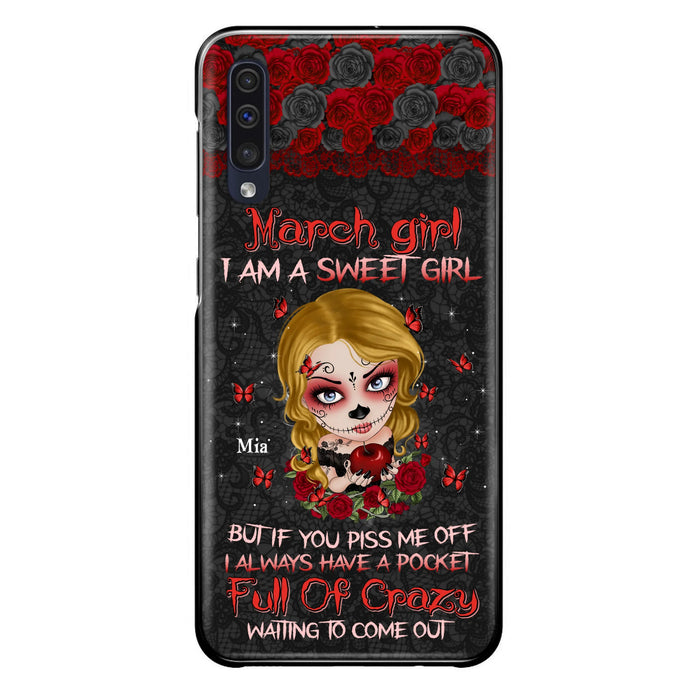 Custom Personalized Sweet Skull Girl Phone Case - Birthday Gift Idea For Girl/ Skull Lover - I Am A Sweet Girl - Case For iPhone And Samsung