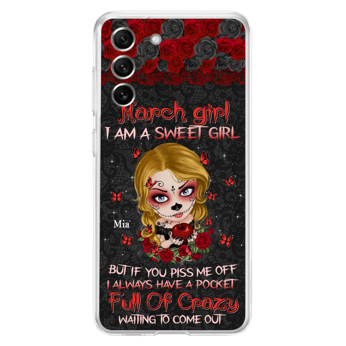 Custom Personalized Sweet Skull Girl Phone Case - Birthday Gift Idea For Girl/ Skull Lover - I Am A Sweet Girl - Case For iPhone And Samsung
