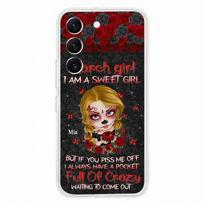 Custom Personalized Sweet Skull Girl Phone Case - Birthday Gift Idea For Girl/ Skull Lover - I Am A Sweet Girl - Case For iPhone And Samsung