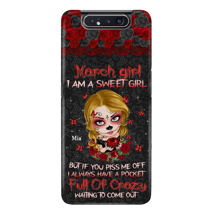 Custom Personalized Sweet Skull Girl Phone Case - Birthday Gift Idea For Girl/ Skull Lover - I Am A Sweet Girl - Case For iPhone And Samsung