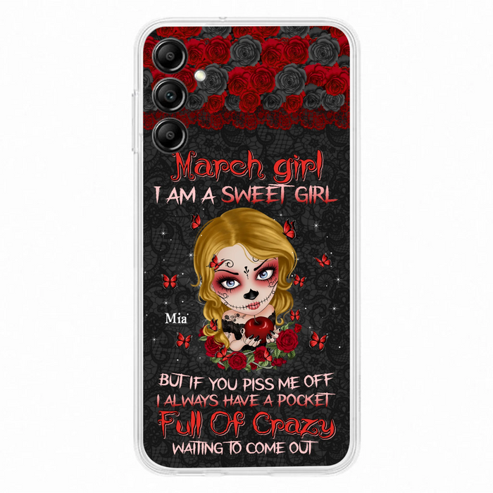Custom Personalized Sweet Skull Girl Phone Case - Birthday Gift Idea For Girl/ Skull Lover - I Am A Sweet Girl - Case For iPhone And Samsung