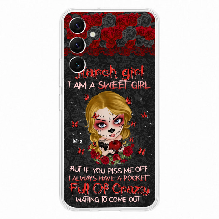 Custom Personalized Sweet Skull Girl Phone Case - Birthday Gift Idea For Girl/ Skull Lover - I Am A Sweet Girl - Case For iPhone And Samsung