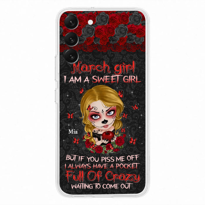 Custom Personalized Sweet Skull Girl Phone Case - Birthday Gift Idea For Girl/ Skull Lover - I Am A Sweet Girl - Case For iPhone And Samsung