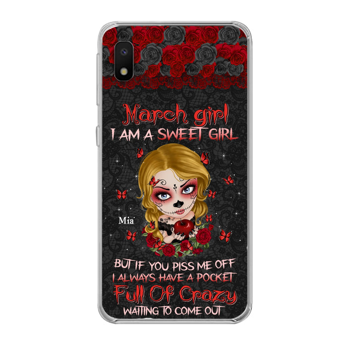 Custom Personalized Sweet Skull Girl Phone Case - Birthday Gift Idea For Girl/ Skull Lover - I Am A Sweet Girl - Case For iPhone And Samsung